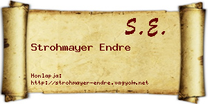 Strohmayer Endre névjegykártya