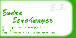 endre strohmayer business card